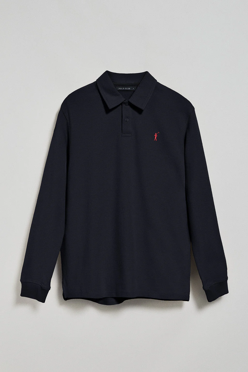 Navy-blue long-sleeve polo shirt with two buttons and Rigby Go logo - Image 6