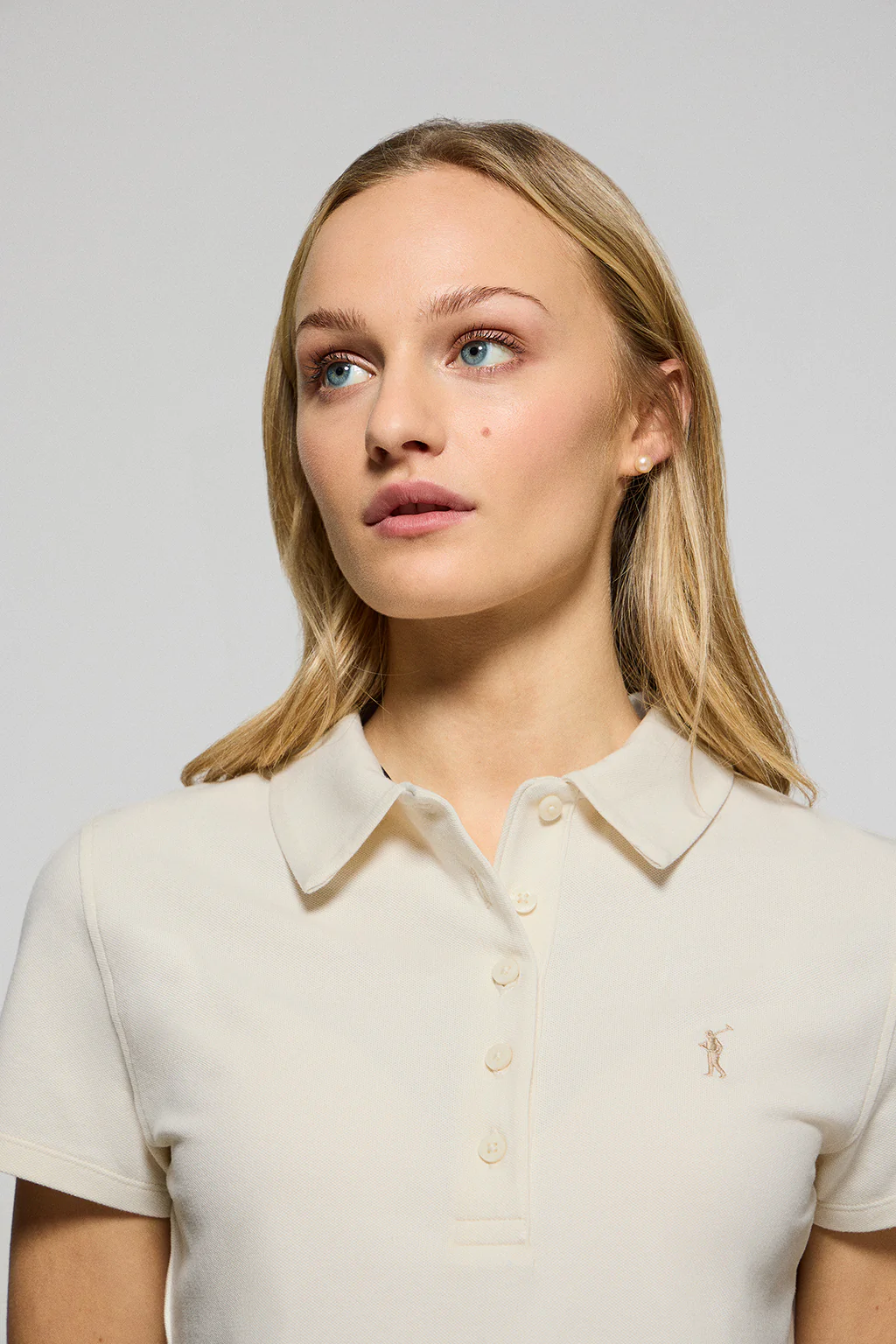 Nude five-button polo shirt Pereira with Rigby Go embroidery - Image 3