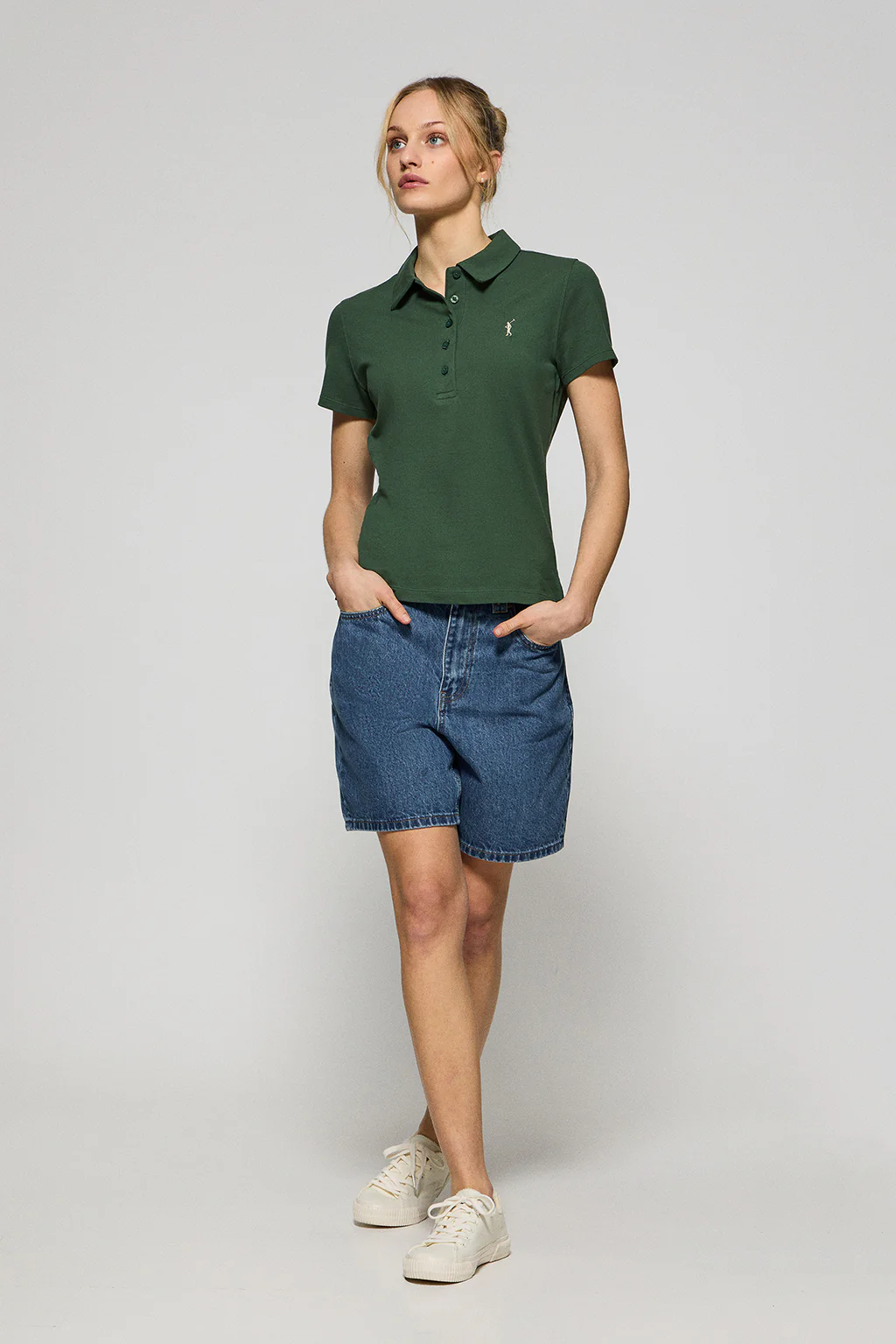 Bottle-green five-button polo shirt Pereira with Rigby Go embroidery - Image 4