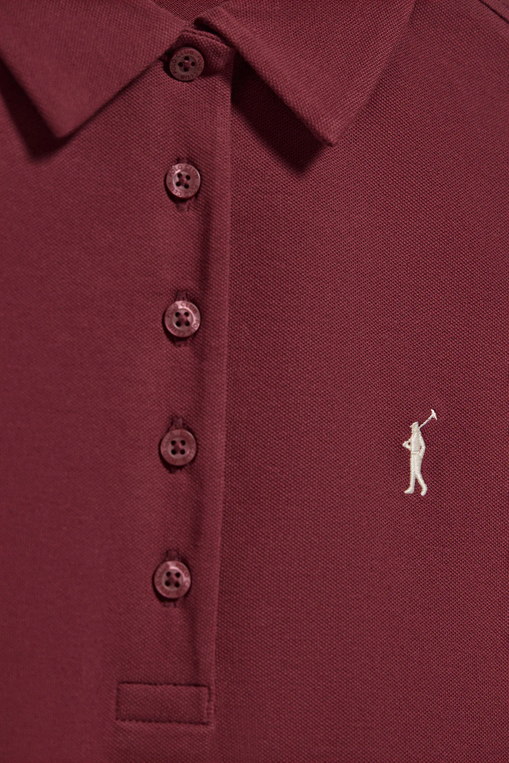 Maroon five-button polo shirt Pereira with Rigby Go embroidery - Image 6