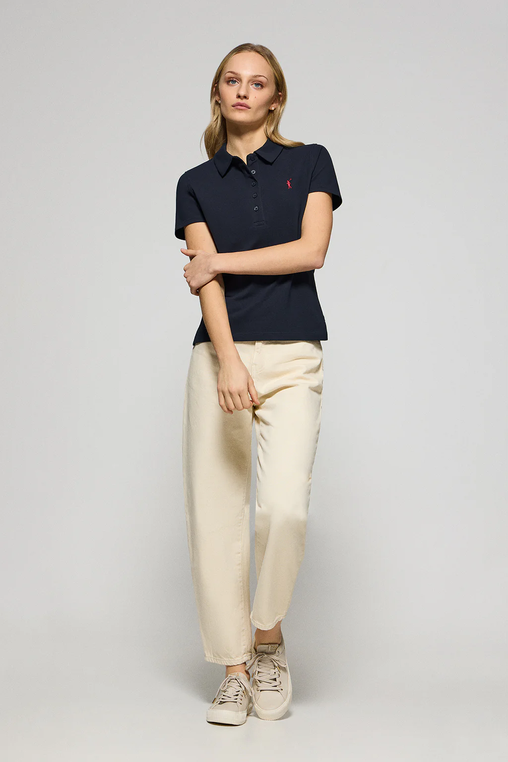Navy-blue five-button polo shirt Pereira with Rigby Go embroidery - Image 3