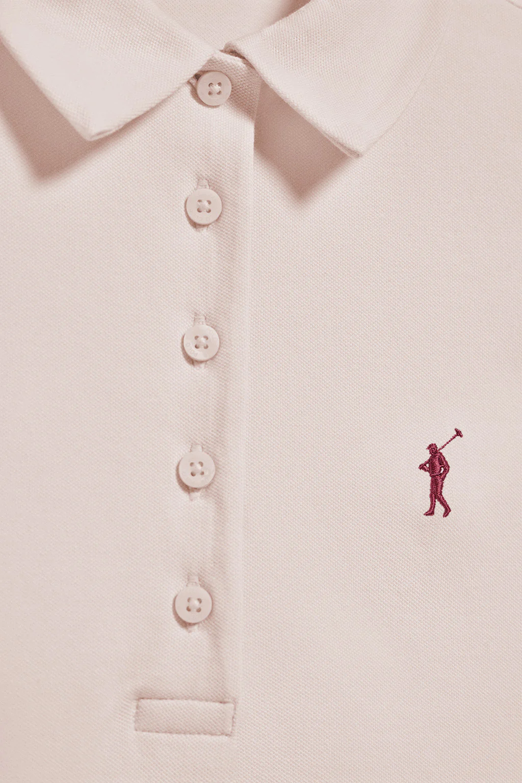 Pink five-button polo shirt Pereira with Rigby Go embroidery - Image 6