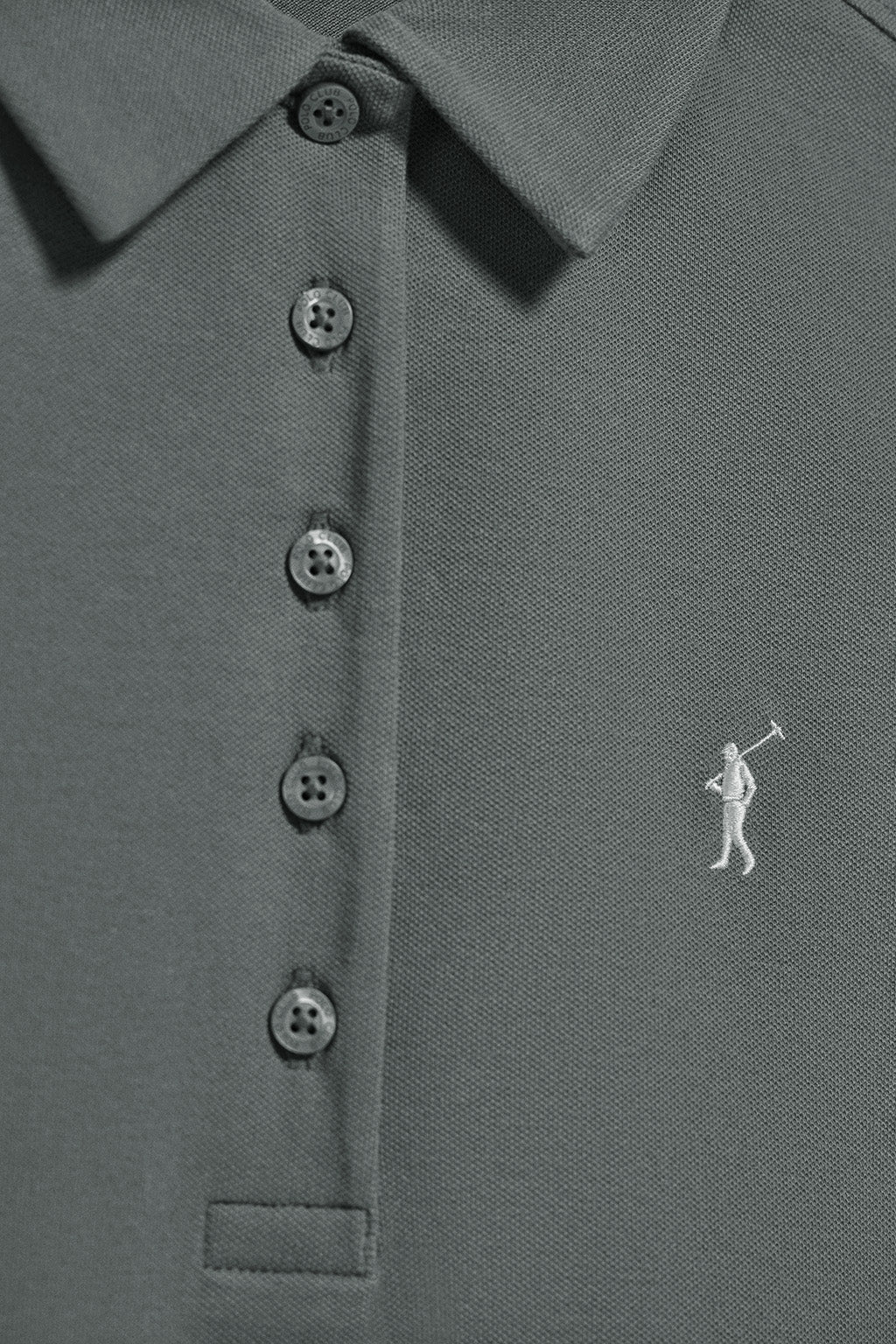 Stone-grey five-button polo shirt Pereira with Rigby Go embroidery - Image 6