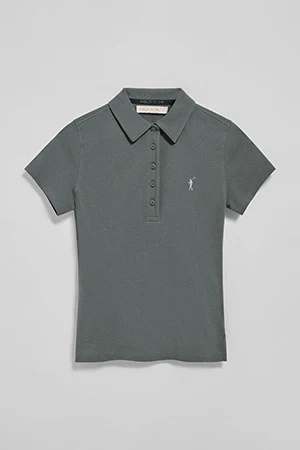 Stone-grey five-button polo shirt Pereira with Rigby Go embroidery - Image 8