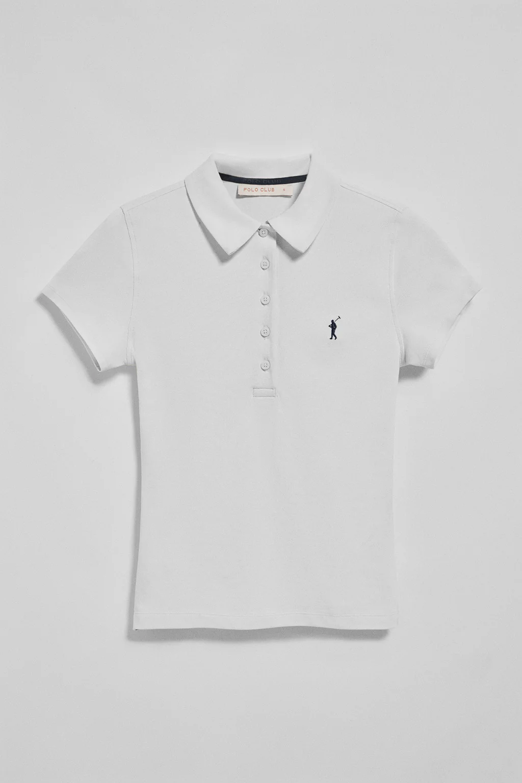 White five-button polo shirt Pereira with Rigby Go embroidery - Image 5