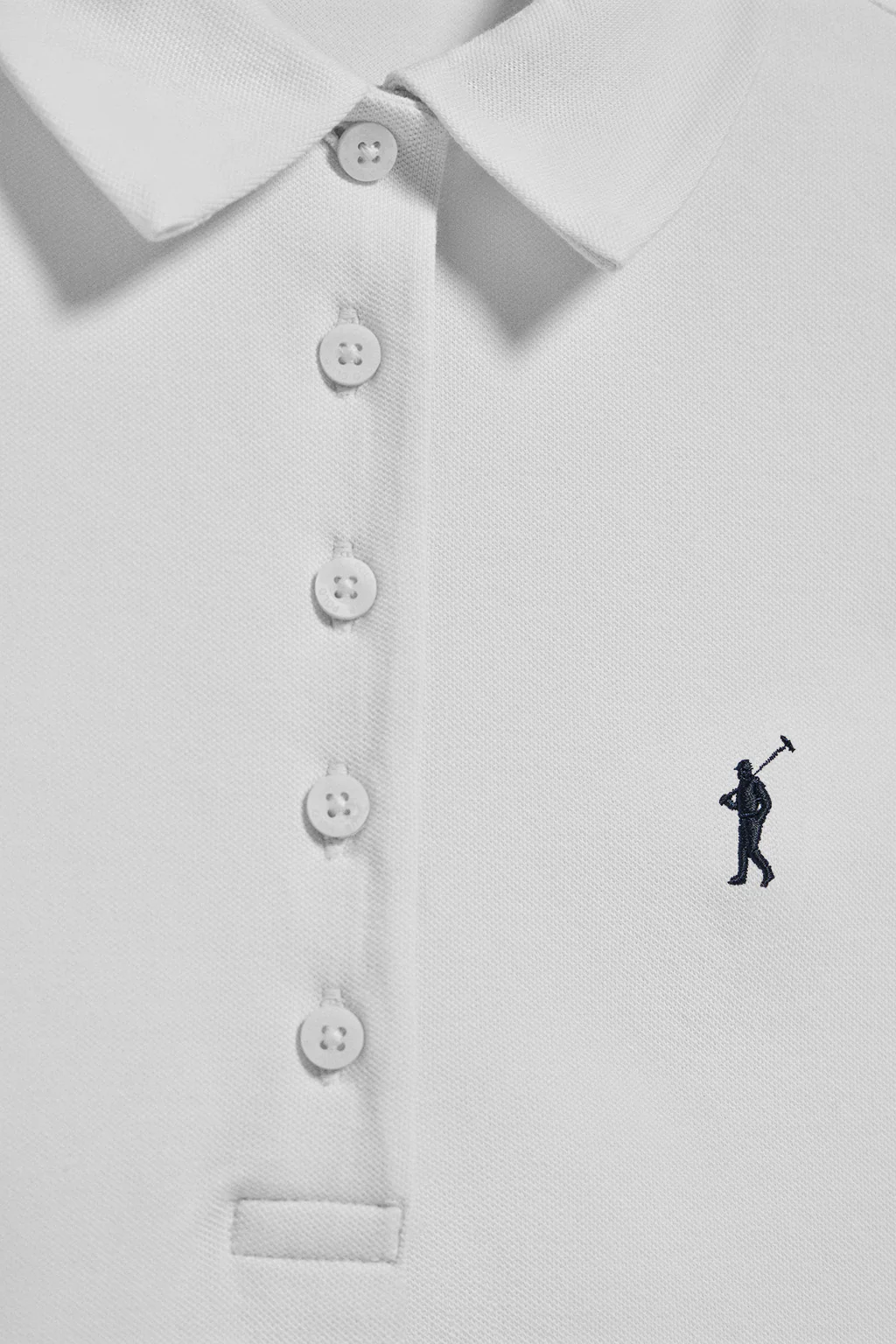 White five-button polo shirt Pereira with Rigby Go embroidery - Image 7