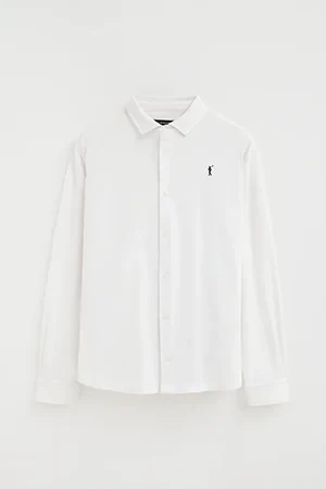 White full-button polo shirt with Rigby Go embroidery - Image 10