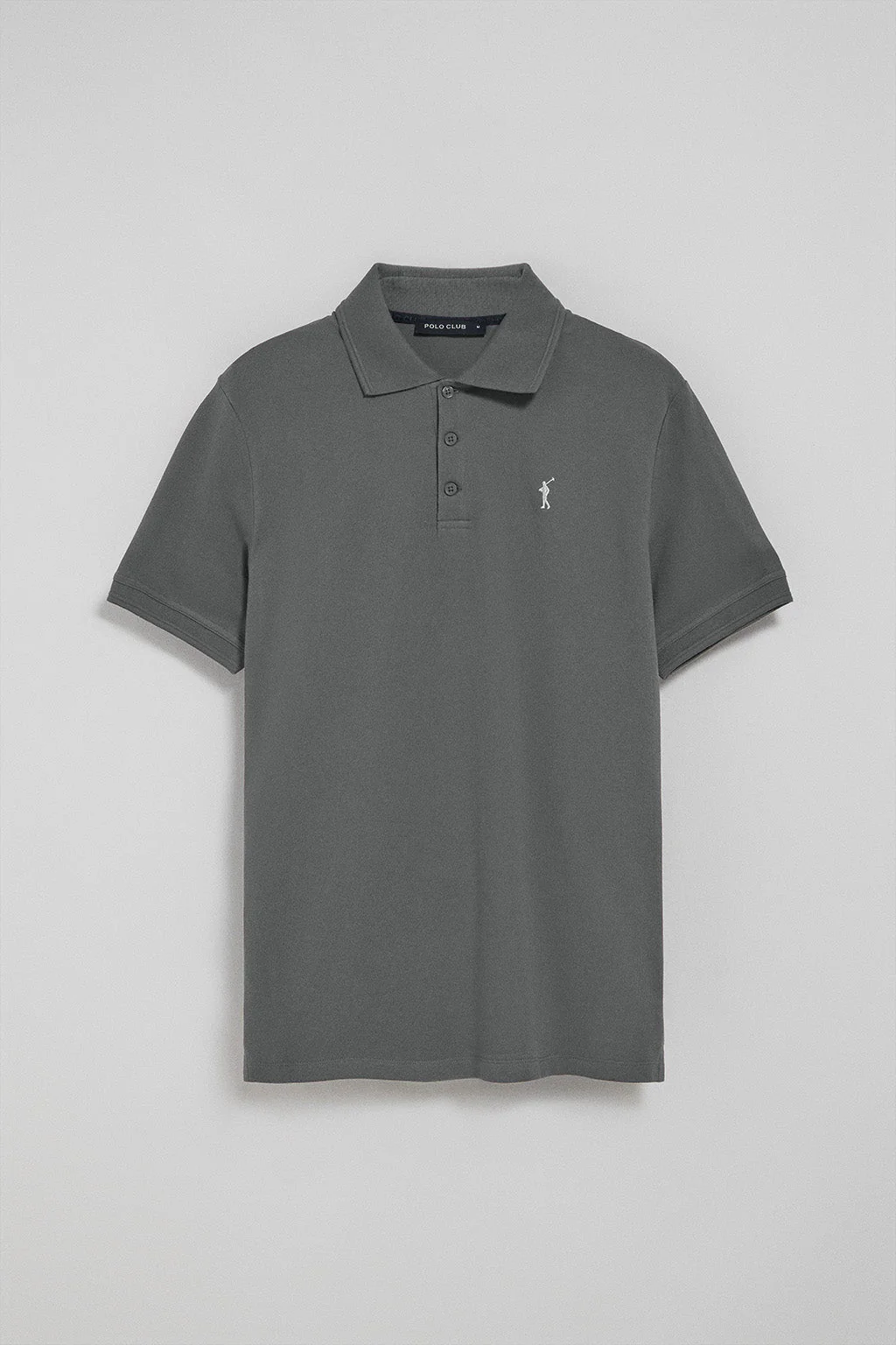Asphalt-grey polo shirt with three buttons and Rigby Go embroidered logo - Image 5
