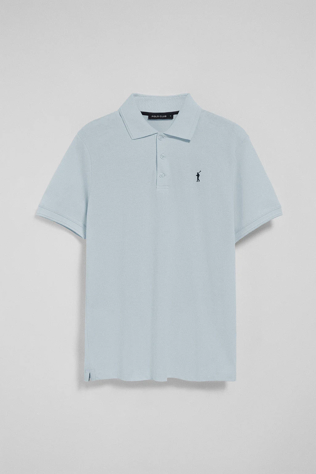 Light-blue polo shirt with three buttons and Rigby Go embroidered logo - Image 5