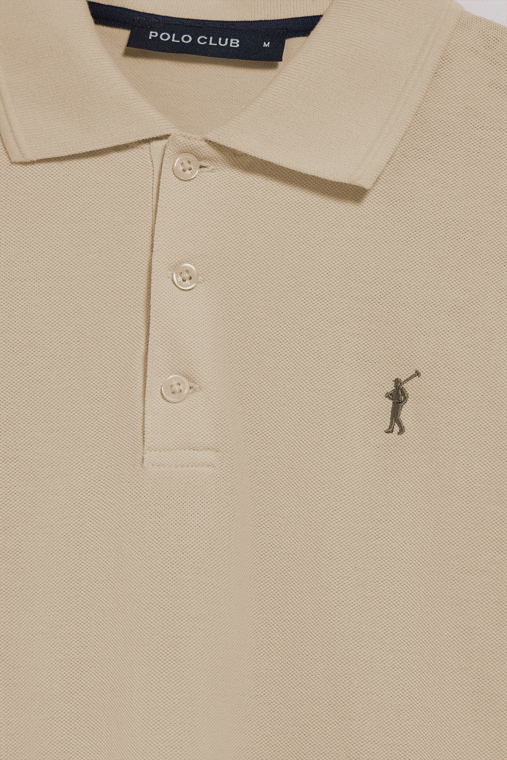 Beige polo shirt with three buttons and Rigby Go embroidered logo - Image 6