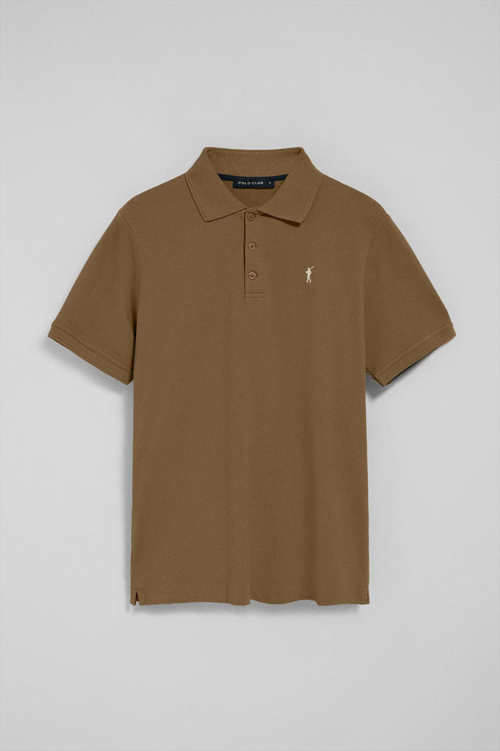 Brown polo shirt with three buttons and Rigby Go embroidered logo - Image 5