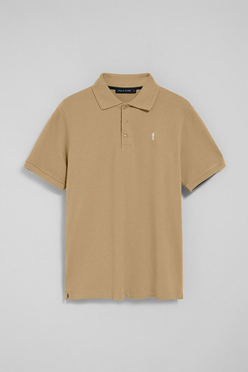 Camel polo shirt with three buttons and Rigby Go embroidered logo - Image 5