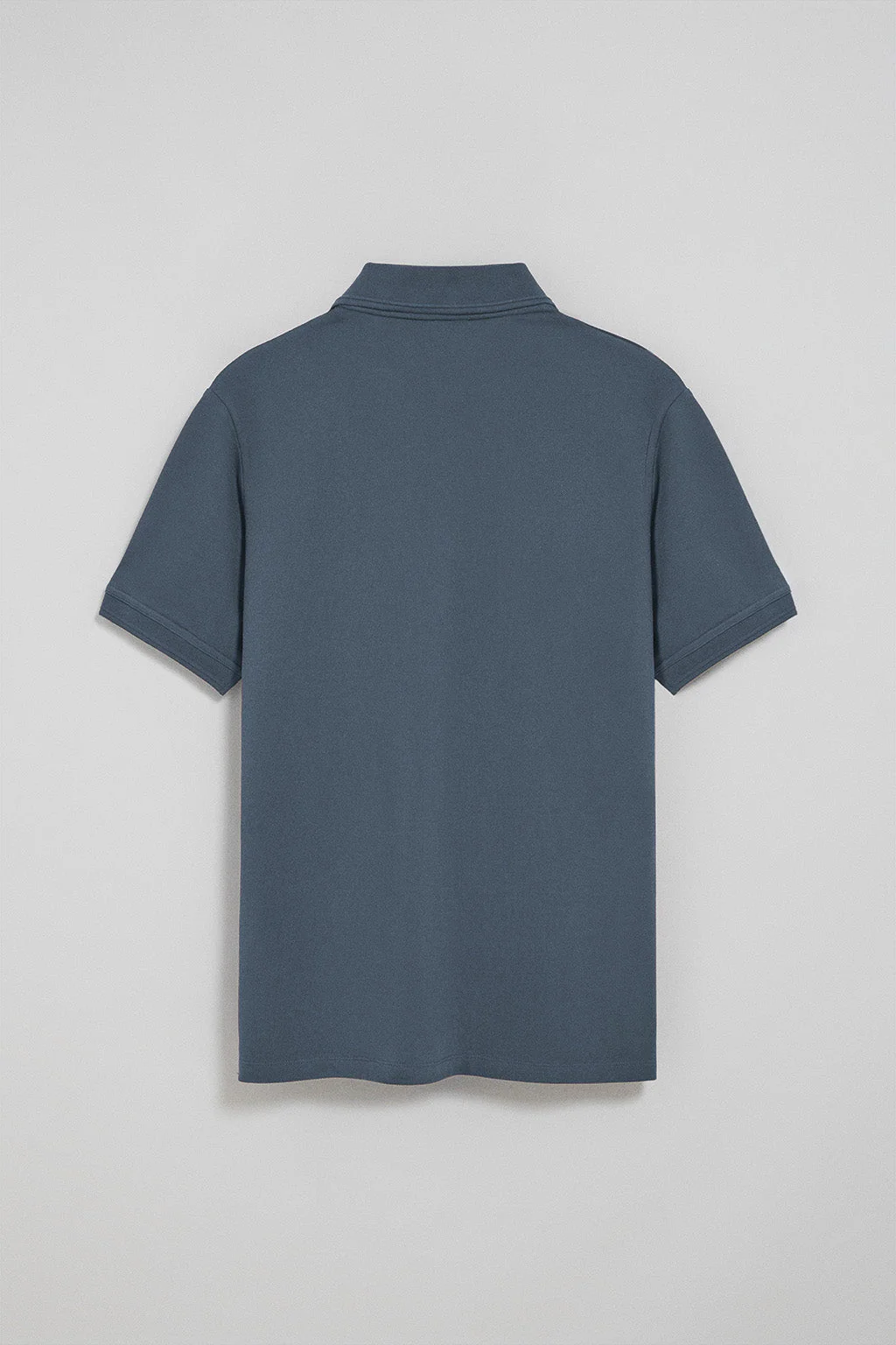 Denim-blue polo shirt with three buttons and Rigby Go embroidered logo - Image 7
