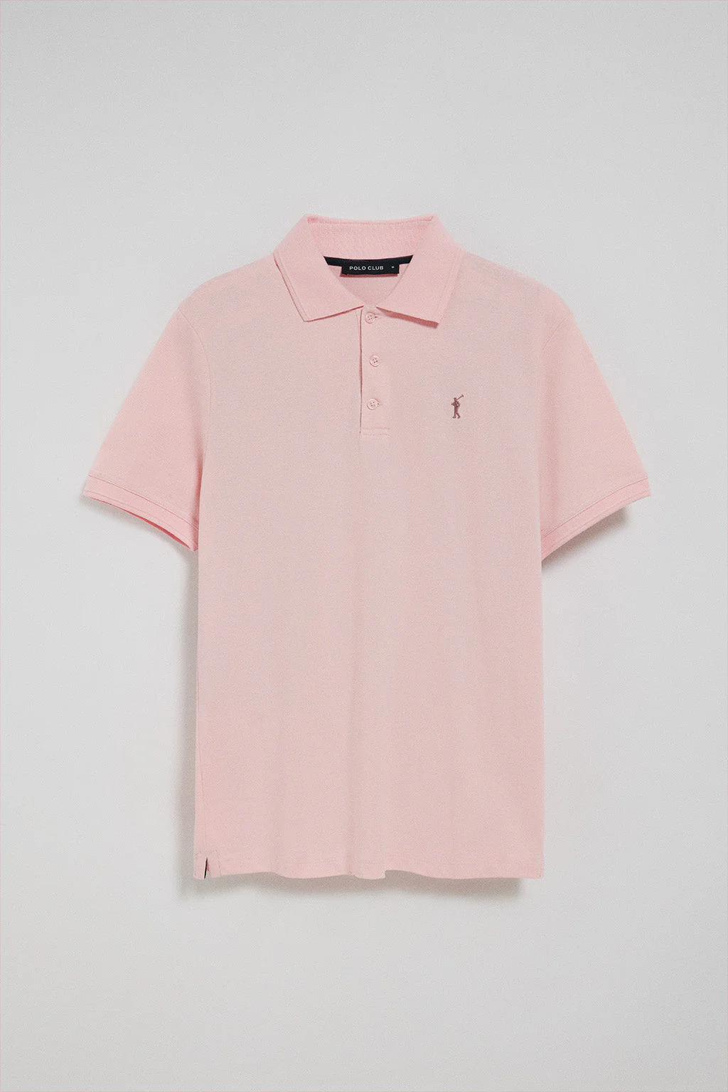 Pink-marl polo shirt with three buttons and Rigby Go embroidered logo - Image 8