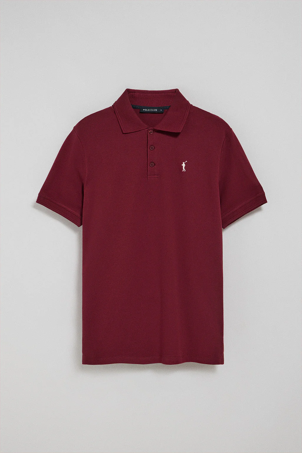 Maroon polo shirt with three buttons and Rigby Go embroidered logo - Image 5