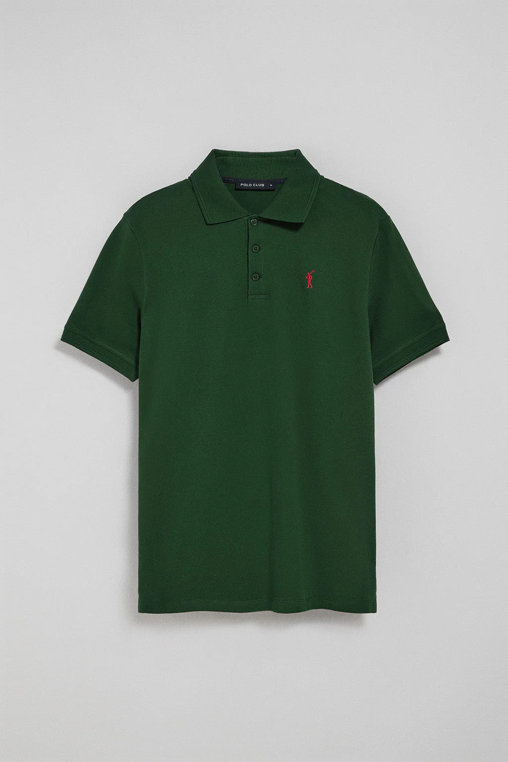 Bottle-green polo shirt with three buttons and Rigby Go embroidered logo - Image 8
