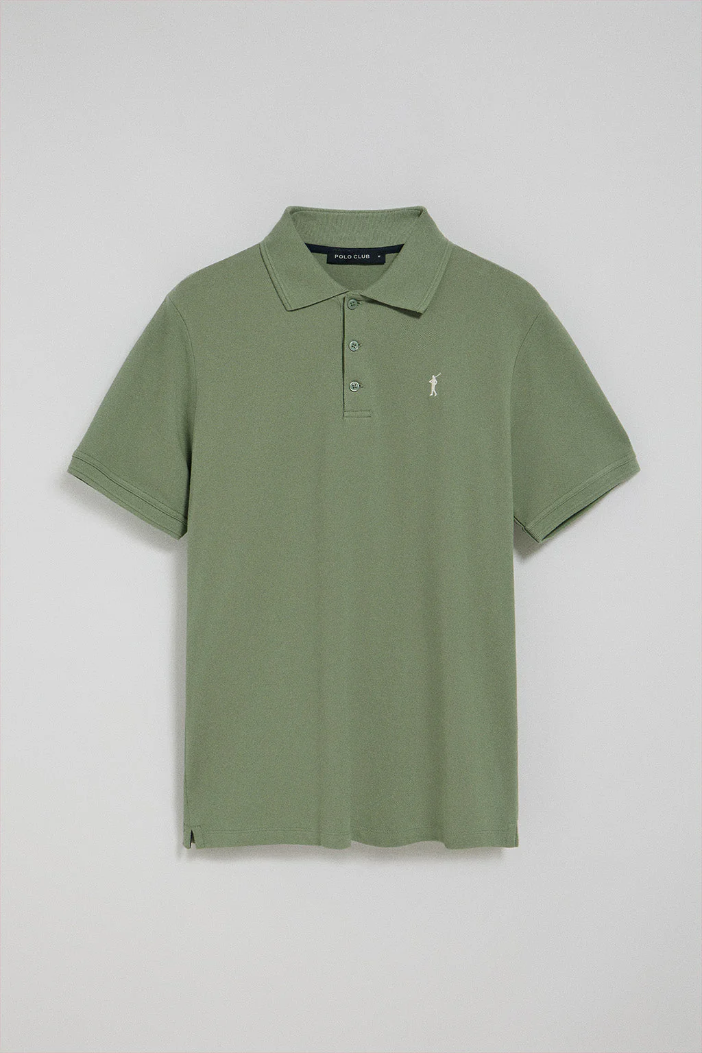 Jade-green polo shirt with three buttons and Rigby Go embroidered logo - Image 5