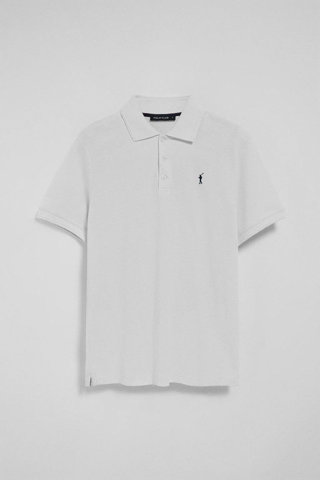 White polo shirt with three buttons and Rigby Go embroidered logo - Image 9