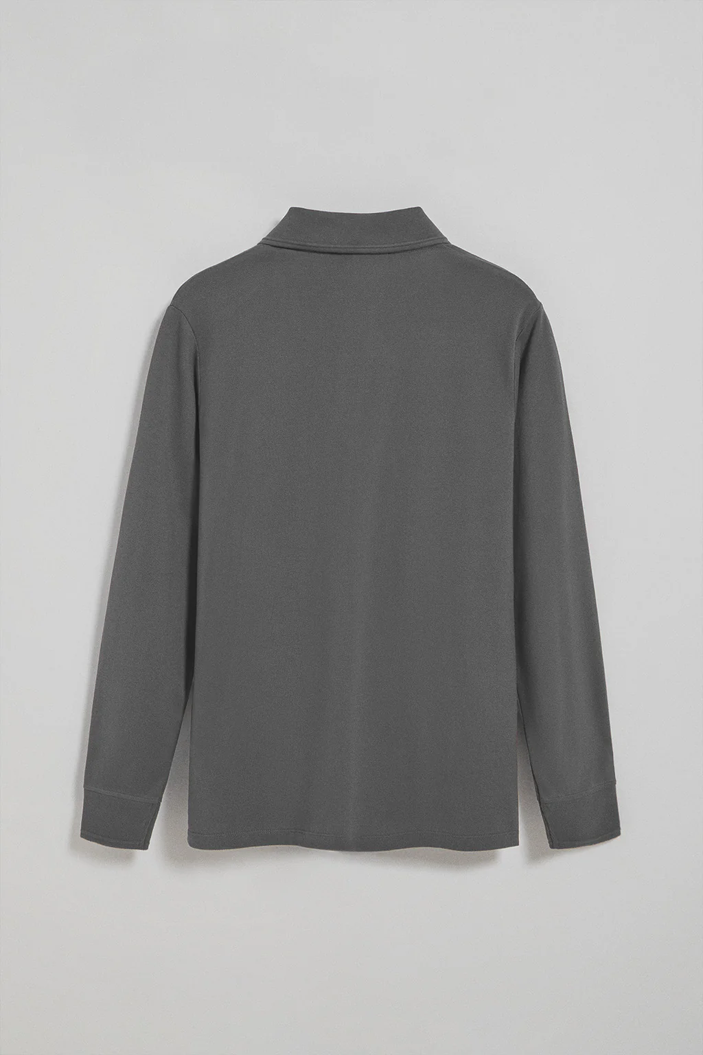 Asphalt-grey long-sleeve polo shirt with three buttons and Rigby Go logo - Image 6