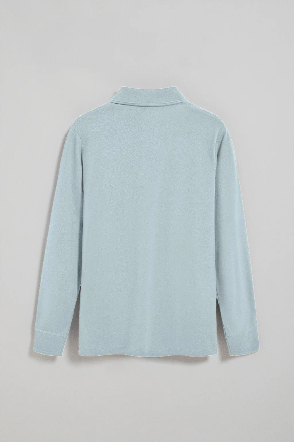 Light-blue long-sleeve polo shirt with three buttons and Rigby Go logo - Image 6