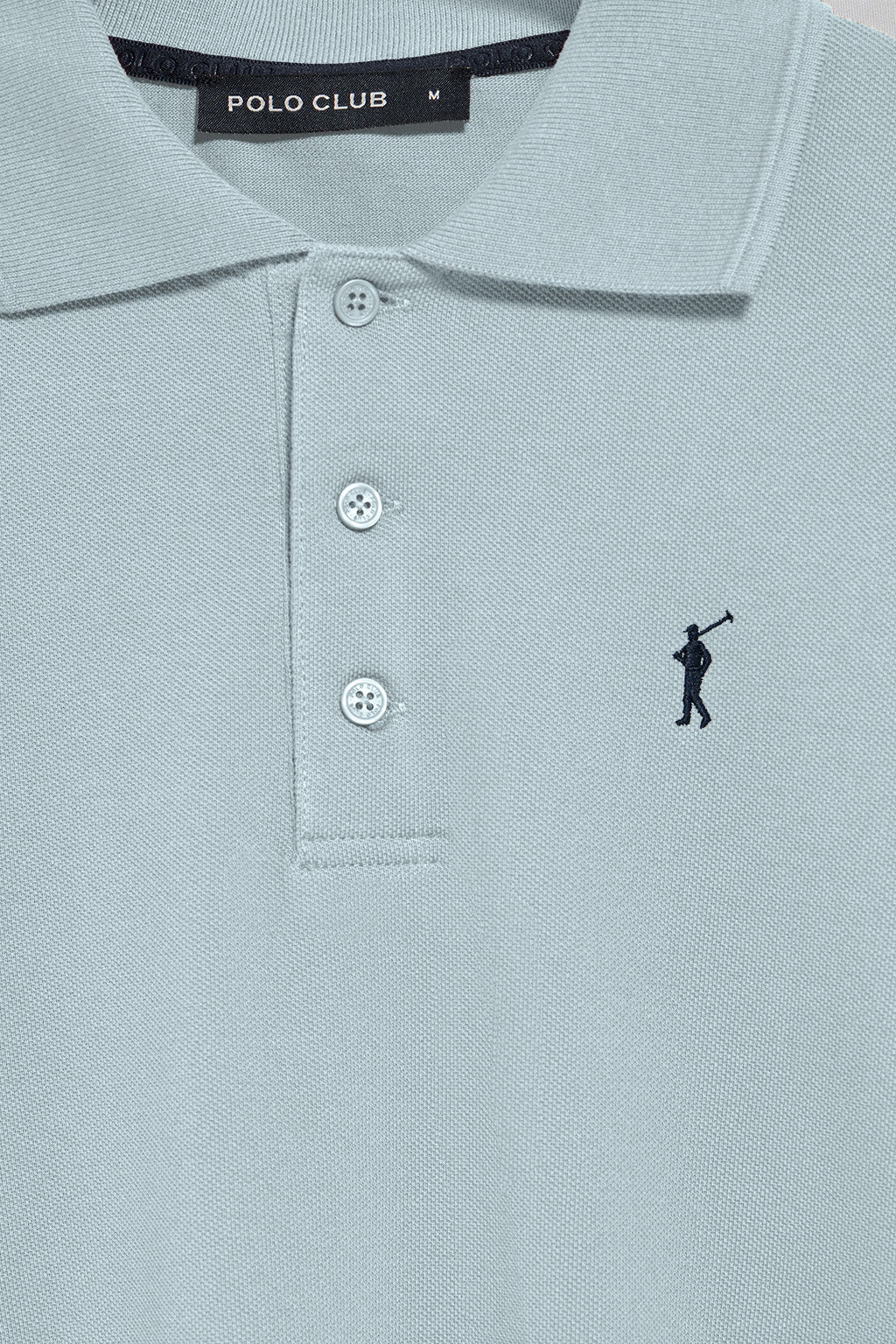 Light-blue long-sleeve polo shirt with three buttons and Rigby Go logo - Image 7