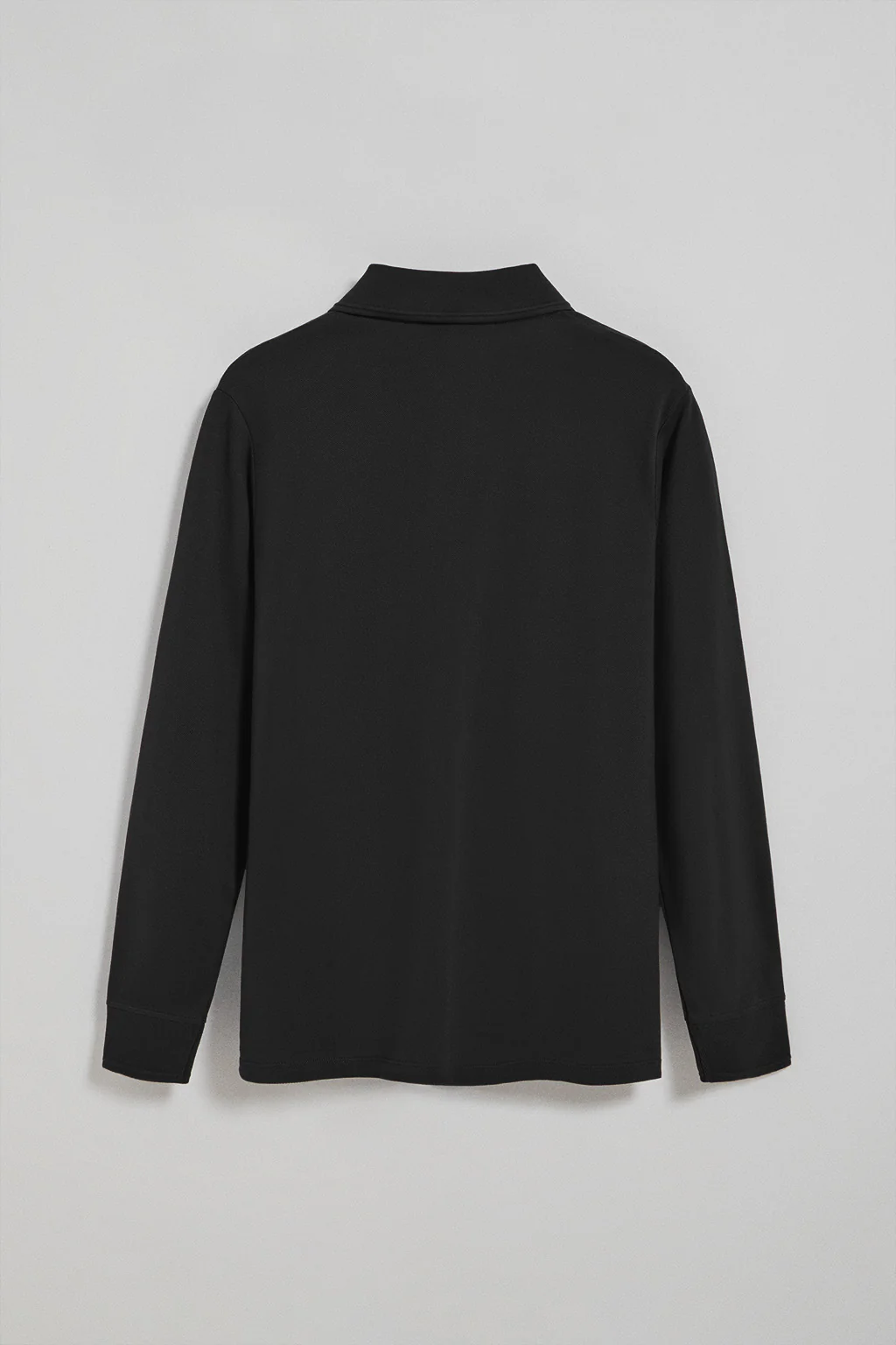 Black long-sleeve polo shirt with three buttons and Rigby Go logo - Image 7