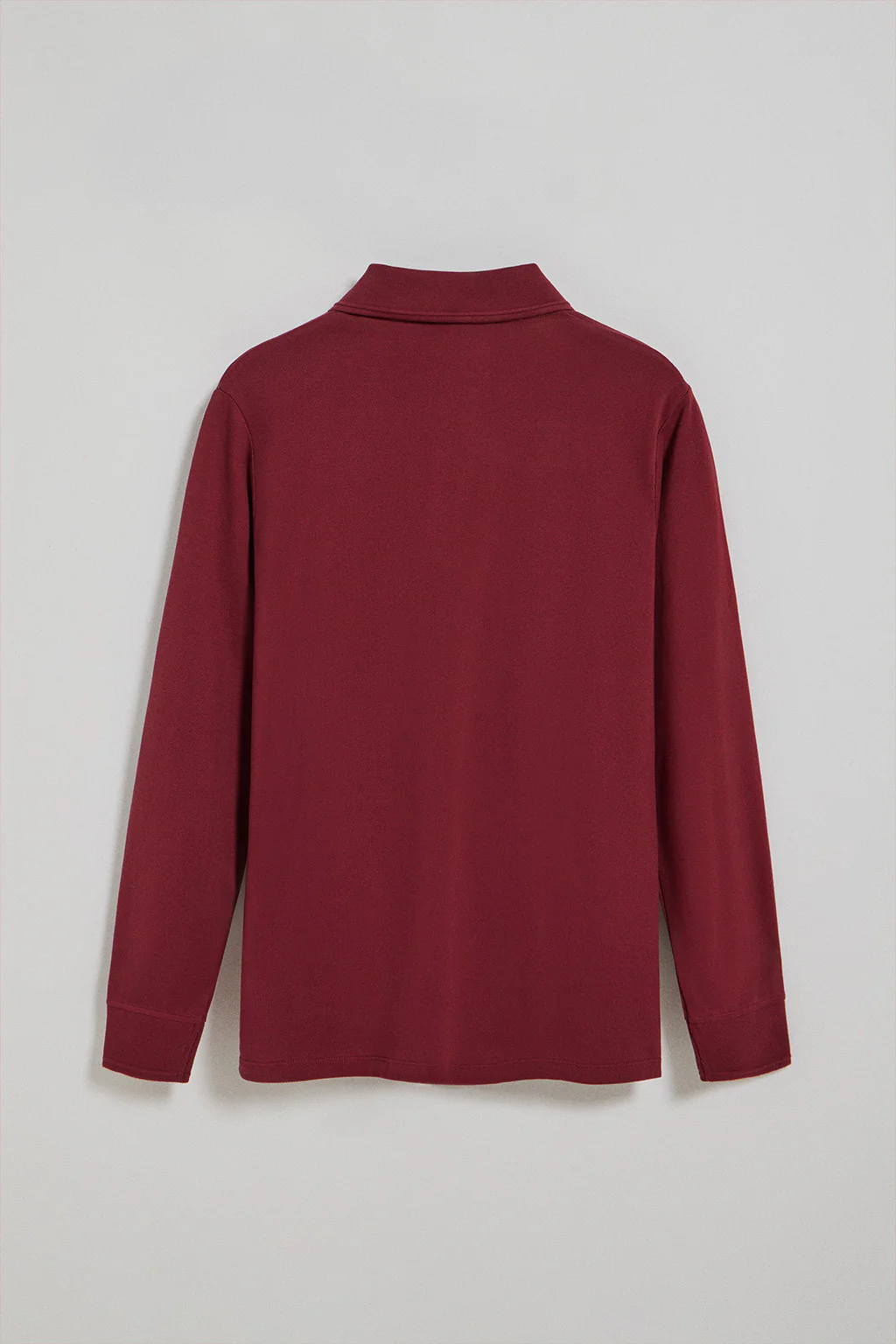 Maroon long-sleeve polo shirt with three buttons and Rigby Go logo - Image 6