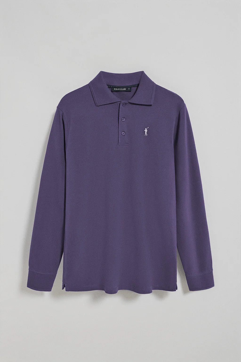 Ocean-blue long-sleeve polo shirt with three buttons and Rigby Go logo - Image 8