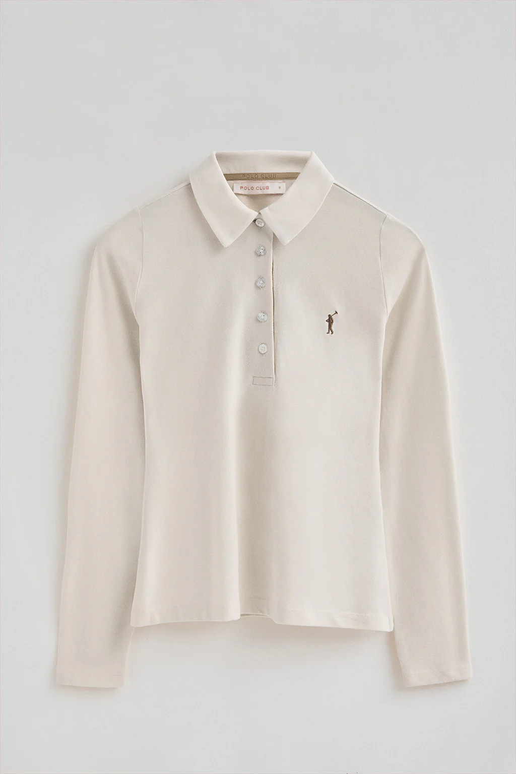 Nude polo shirt with contrast detailing and Rigby Go embroidery - Image 5