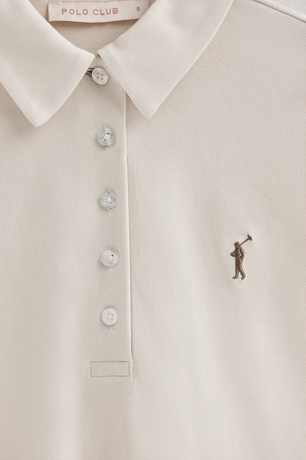 Nude polo shirt with contrast detailing and Rigby Go embroidery - Image 6
