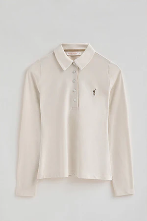 Nude polo shirt with contrast detailing and Rigby Go embroidery - Image 8