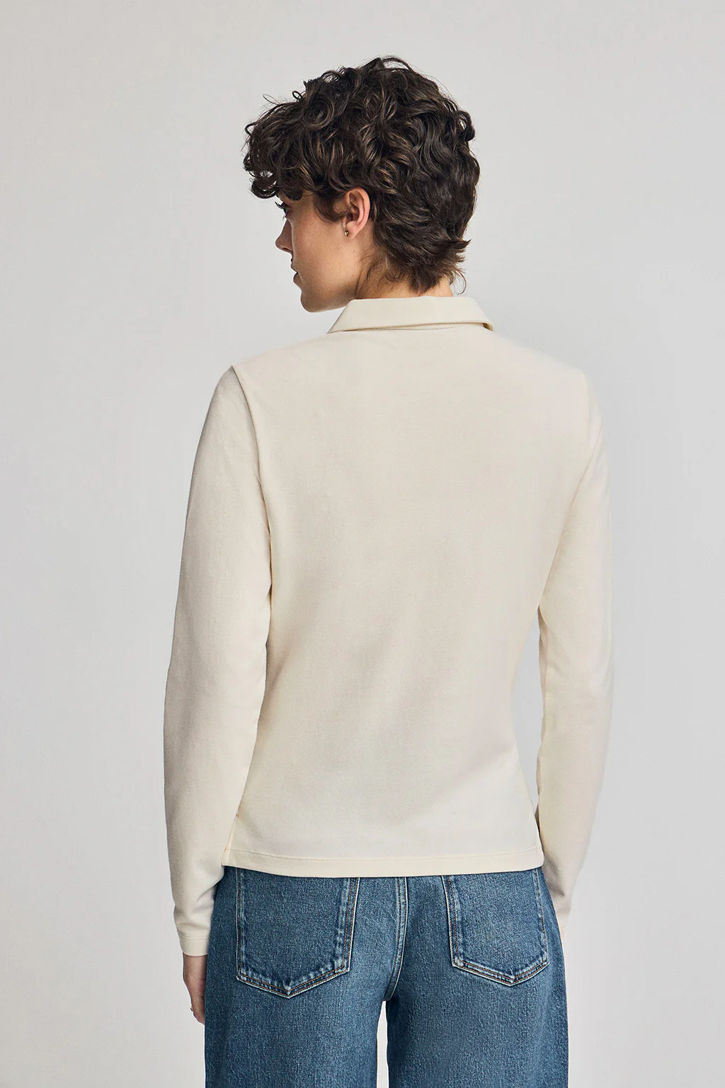 Nude five-button polo shirt Priyanka with Rigby Go embroidery - Image 2