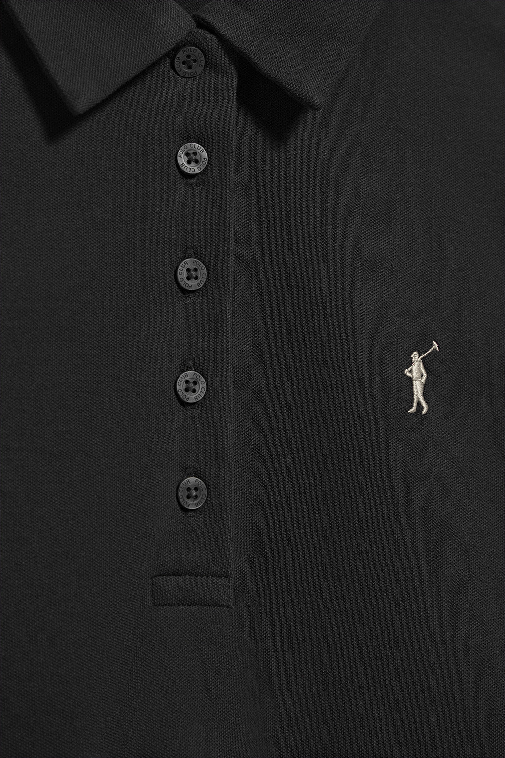 Black five-button polo shirt Priyanka with Rigby Go embroidery - Image 7