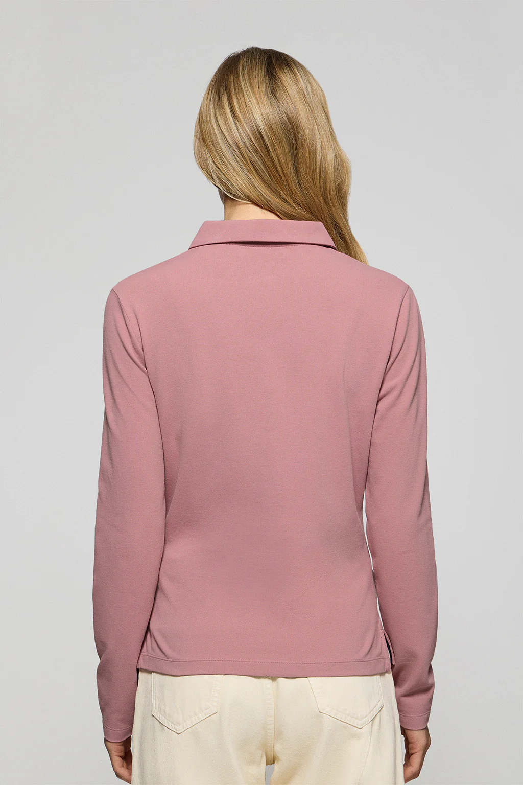 Dusty-pink five-button polo shirt Priyanka with Rigby Go embroidery - Image 2