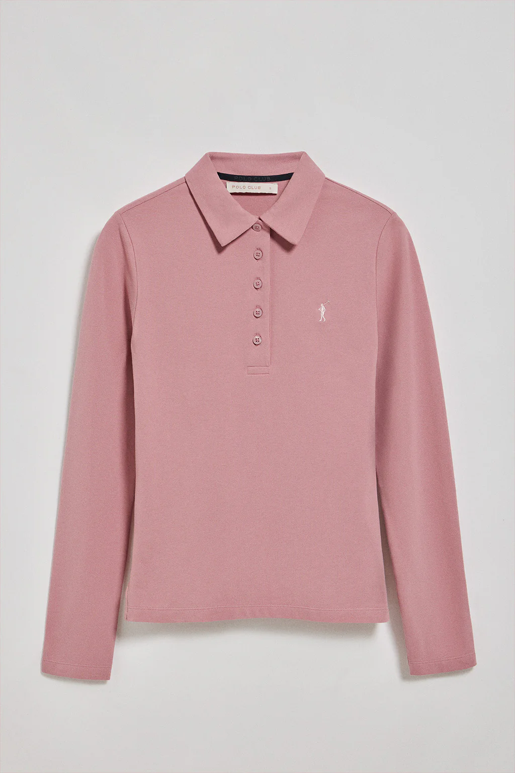 Dusty-pink five-button polo shirt Priyanka with Rigby Go embroidery - Image 5