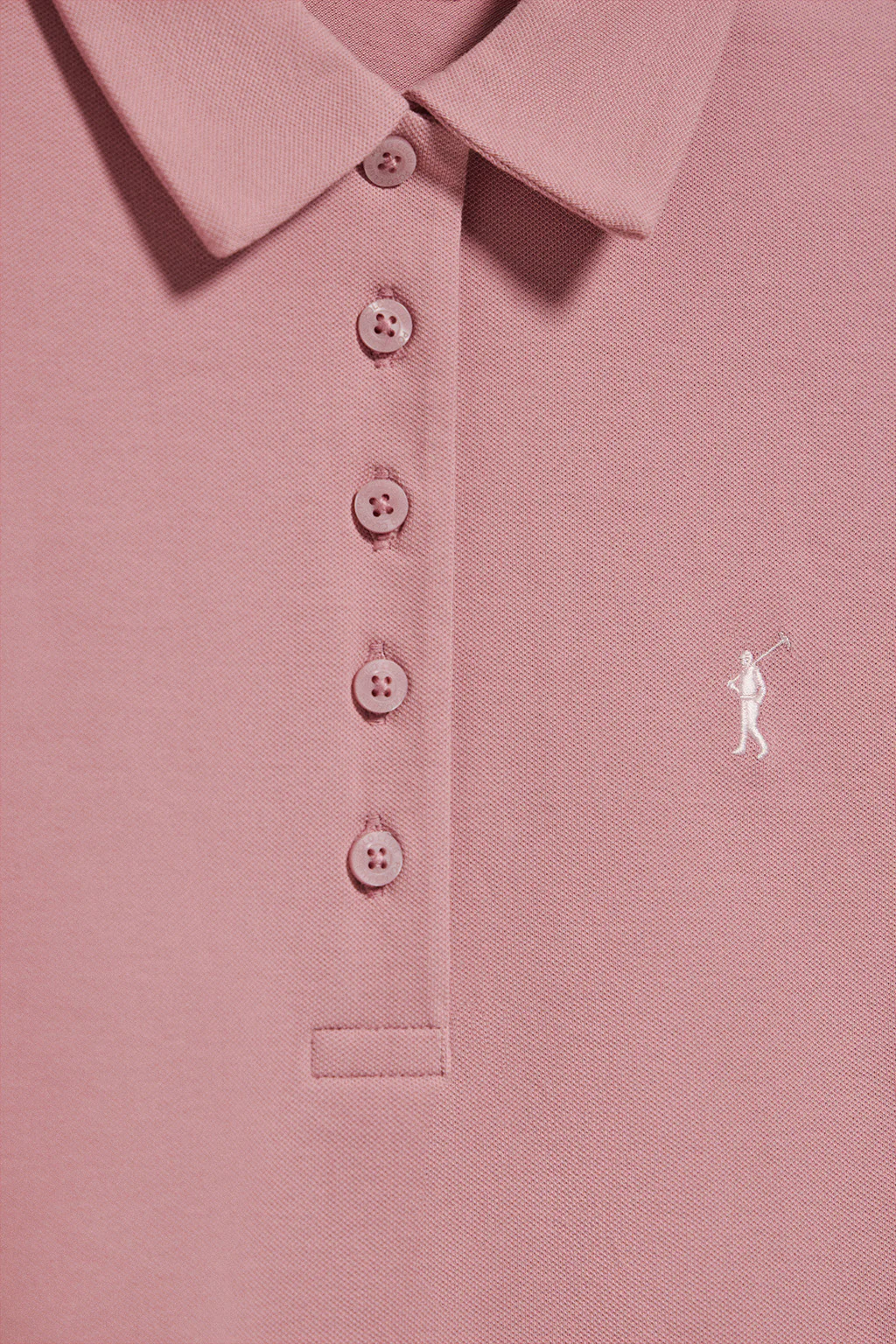 Dusty-pink five-button polo shirt Priyanka with Rigby Go embroidery - Image 6