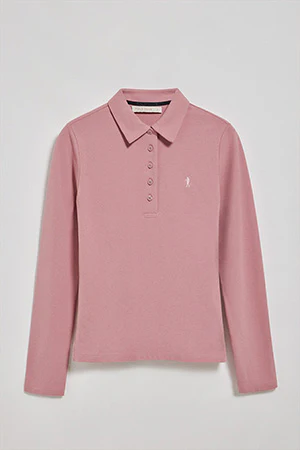 Dusty-pink five-button polo shirt Priyanka with Rigby Go embroidery - Image 8