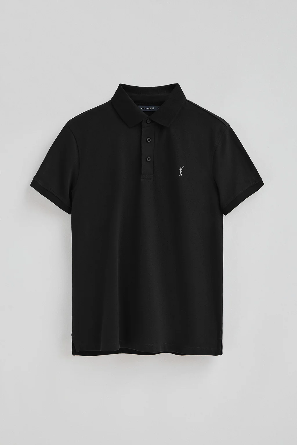 Black slim-fit pique polo shirt with Rigby Go embroidered logo - Image 8