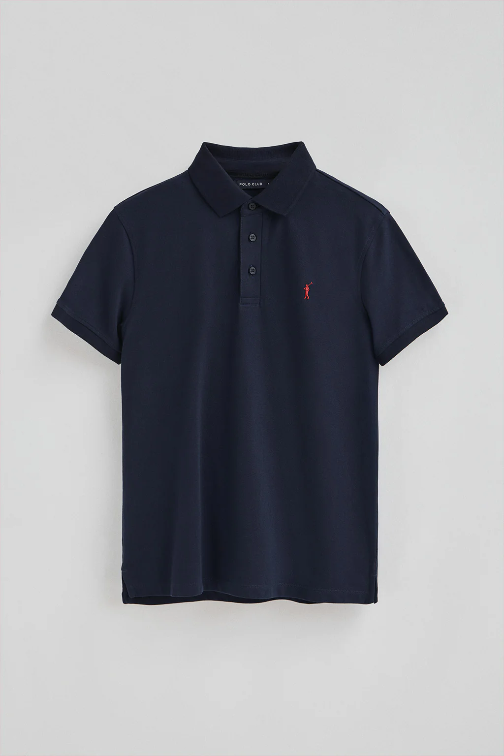 Navy-blue slim-fit pique polo shirt with Rigby Go embroidered logo - Image 5