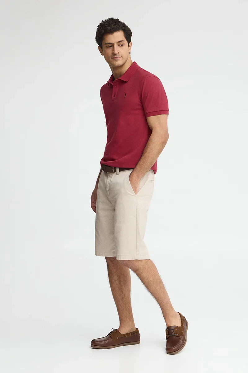 Burnt-red slim-fit polo shirt with Rigby Go embroidery - Image 4