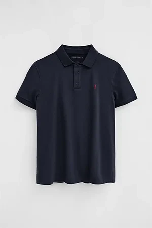 Navy-blue slim-fit polo shirt with Rigby Go embroidery - Image 10
