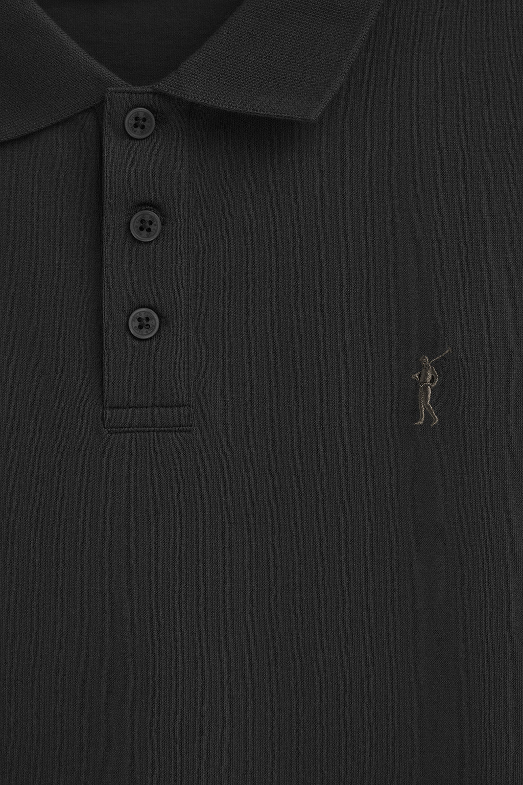 Black polo shirt with Rigby Go embroidery - Image 7