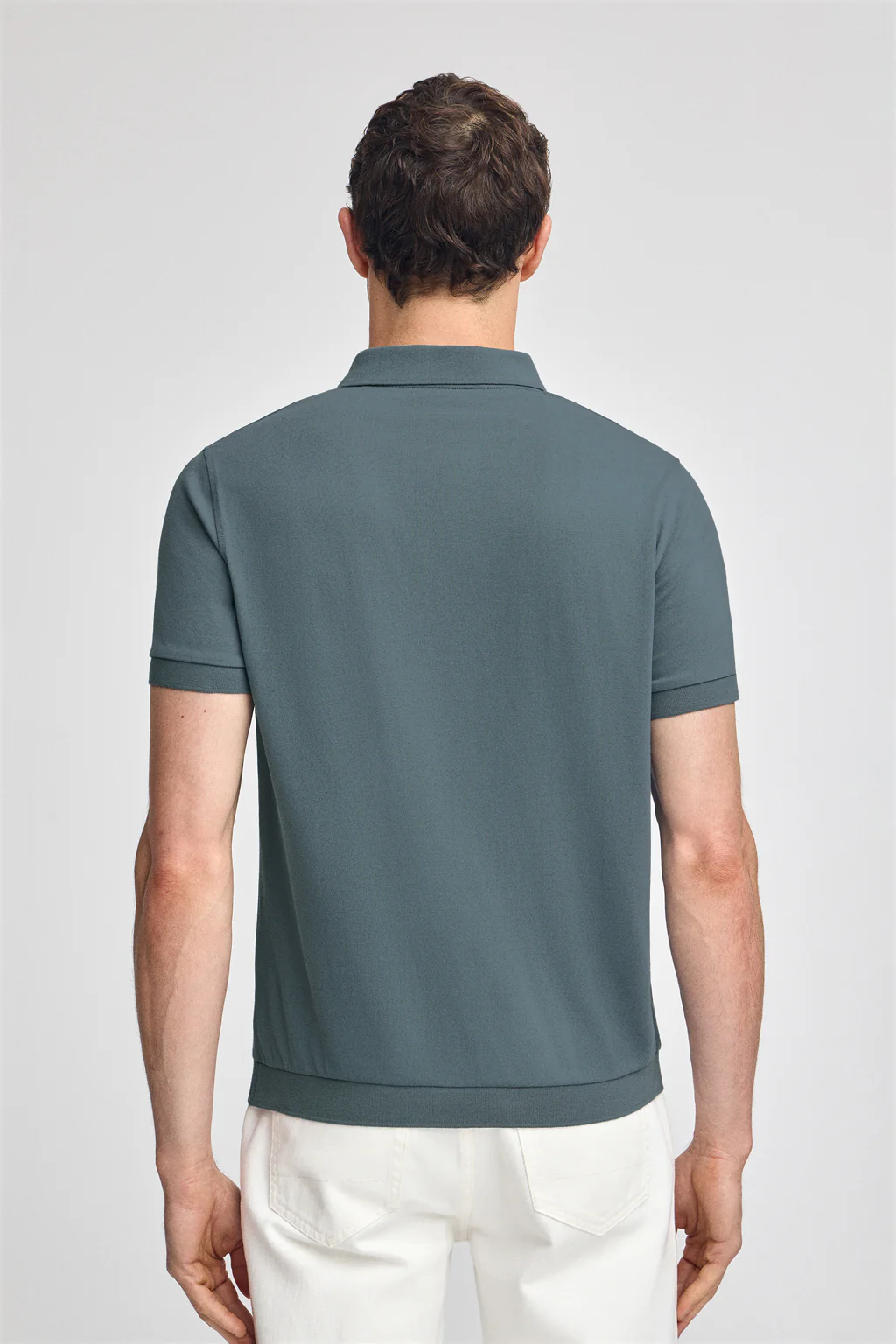 Denim-blue polo shirt with Rigby Go embroidery - Image 2
