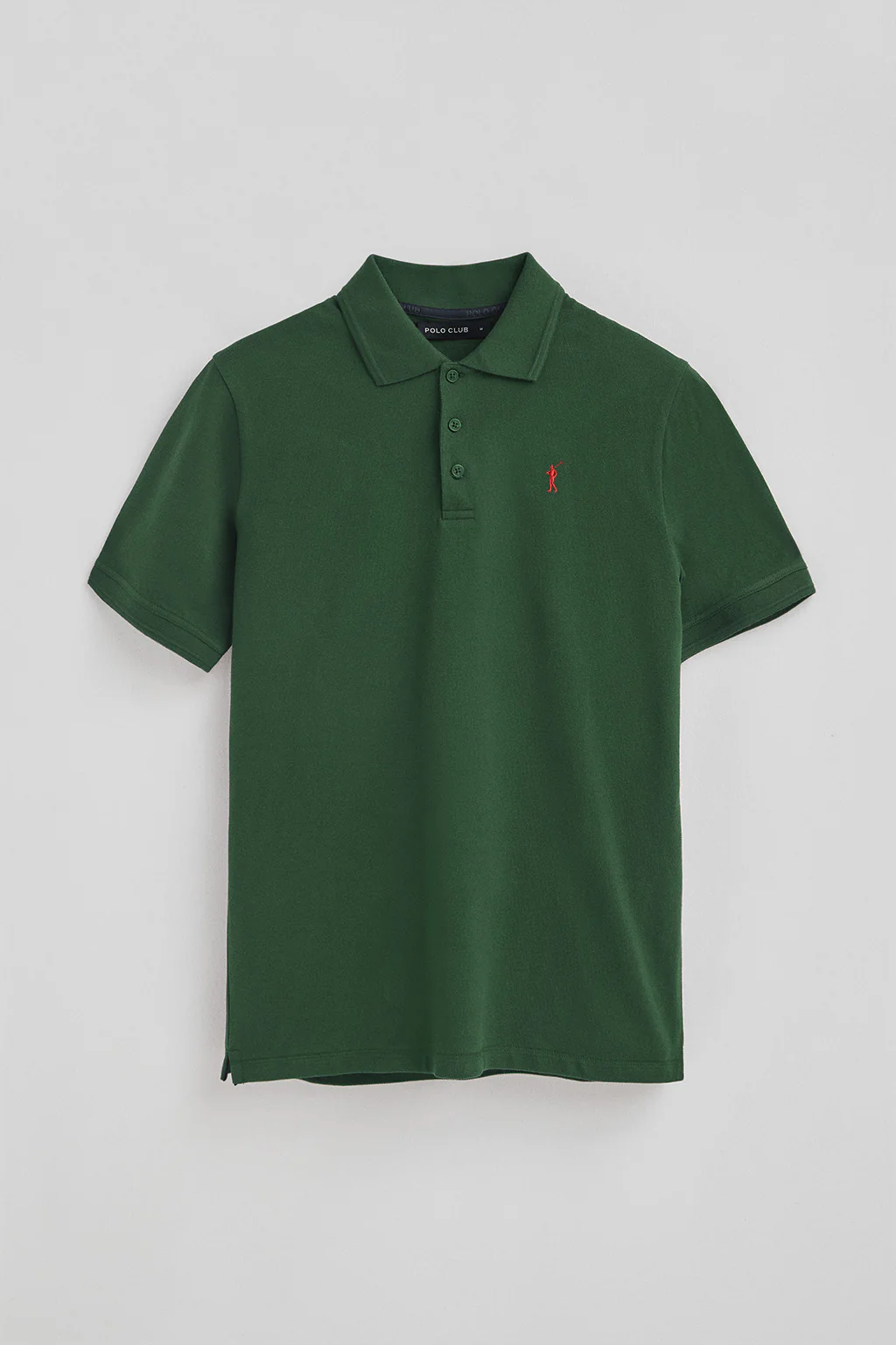 Bottle-green pique polo shirt with Rigby Go embroidered logo - Image 5