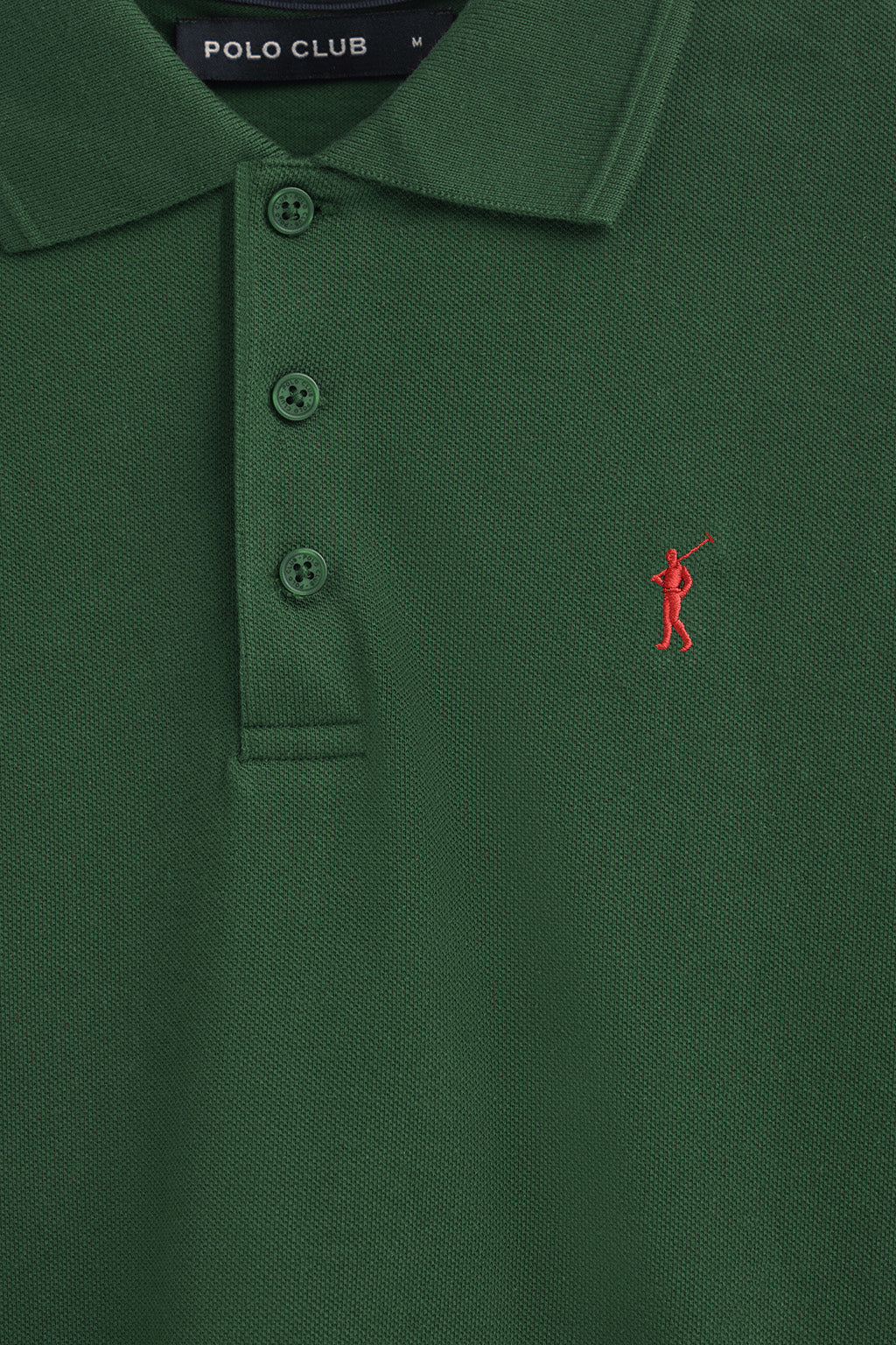 Bottle-green pique polo shirt with Rigby Go embroidered logo - Image 6