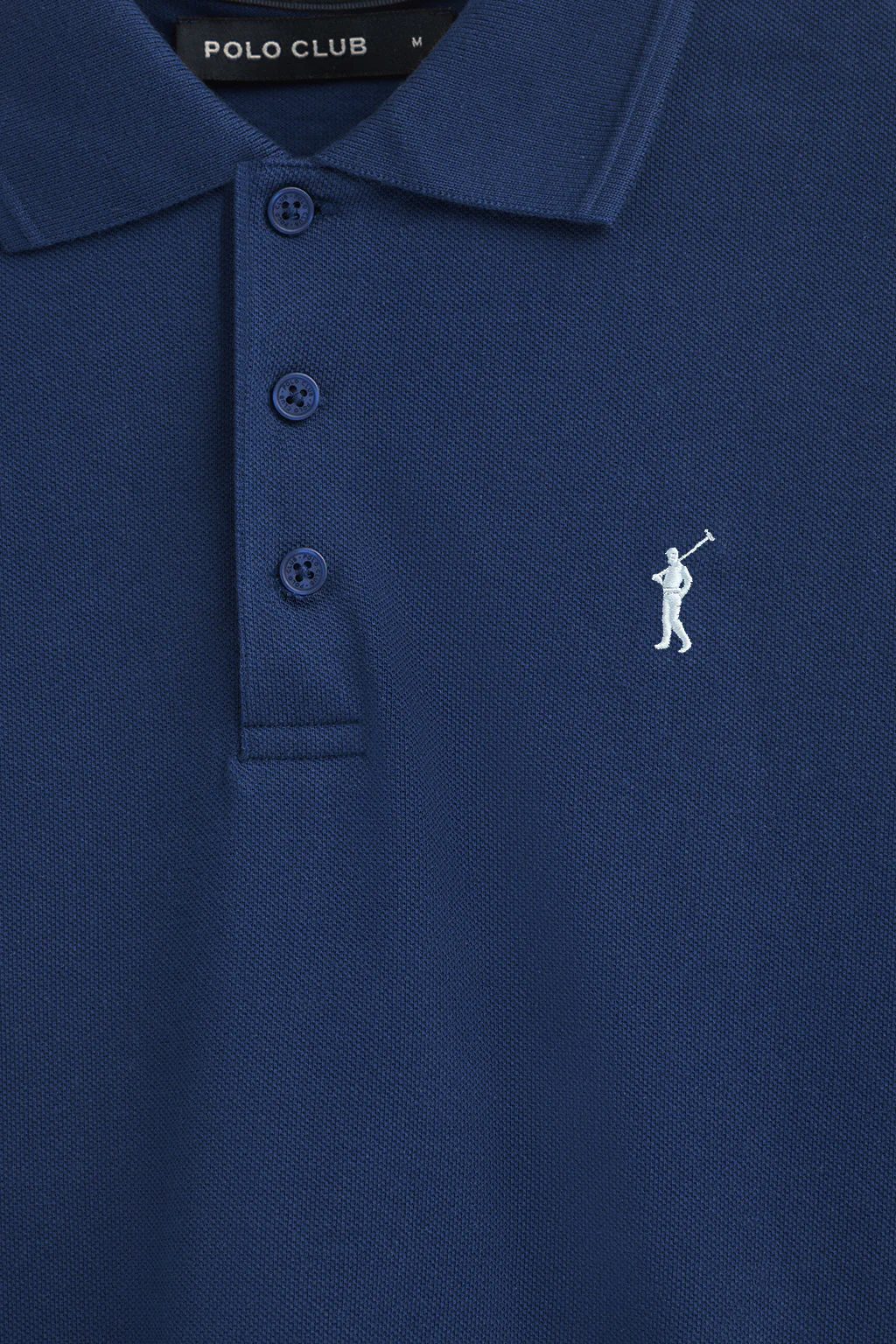 Indigo-blue pique polo shirt with Rigby Go embroidered logo - Image 6