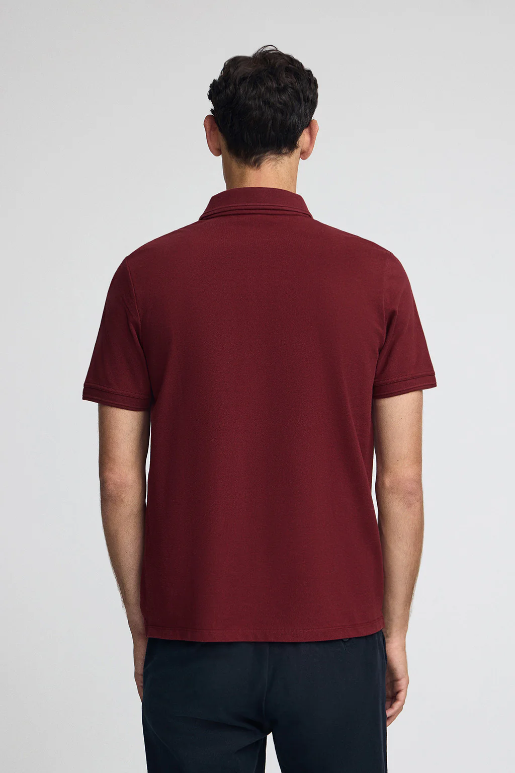 Maroon pique polo shirt with Rigby Go embroidered logo - Image 4