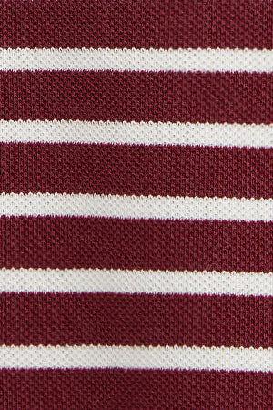 Striped polo shirt in maroon and nude with Rigby Go embroidered logo - Image 6
