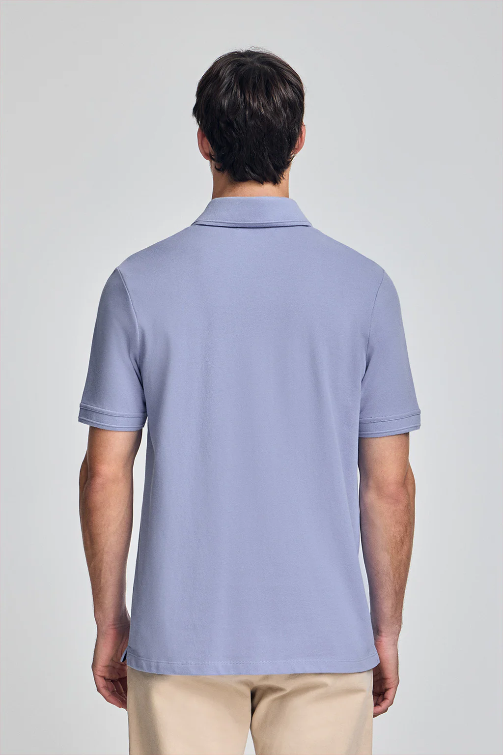 Aqua short-sleeve polo shirt with three buttons and Rigby Go embroidered logo - Image 2