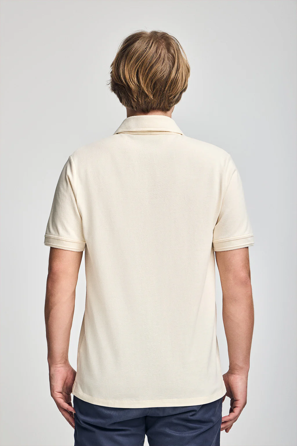 Nude short-sleeve polo shirt with three buttons and Rigby Go embroidered logo - Image 4